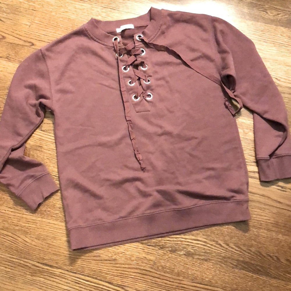 Tie front sweatshirt - Sz L